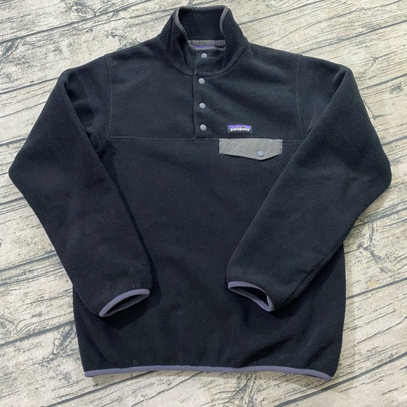 Patagonia Synchilla Snap T Fleece Pullover Women's Small Black Gray 25455 FA16 - Picture 3 of 11